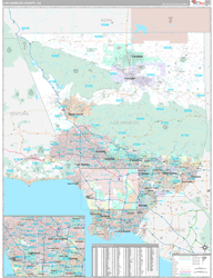 Los Angeles County, CA Wall Map Premium Style 2024
